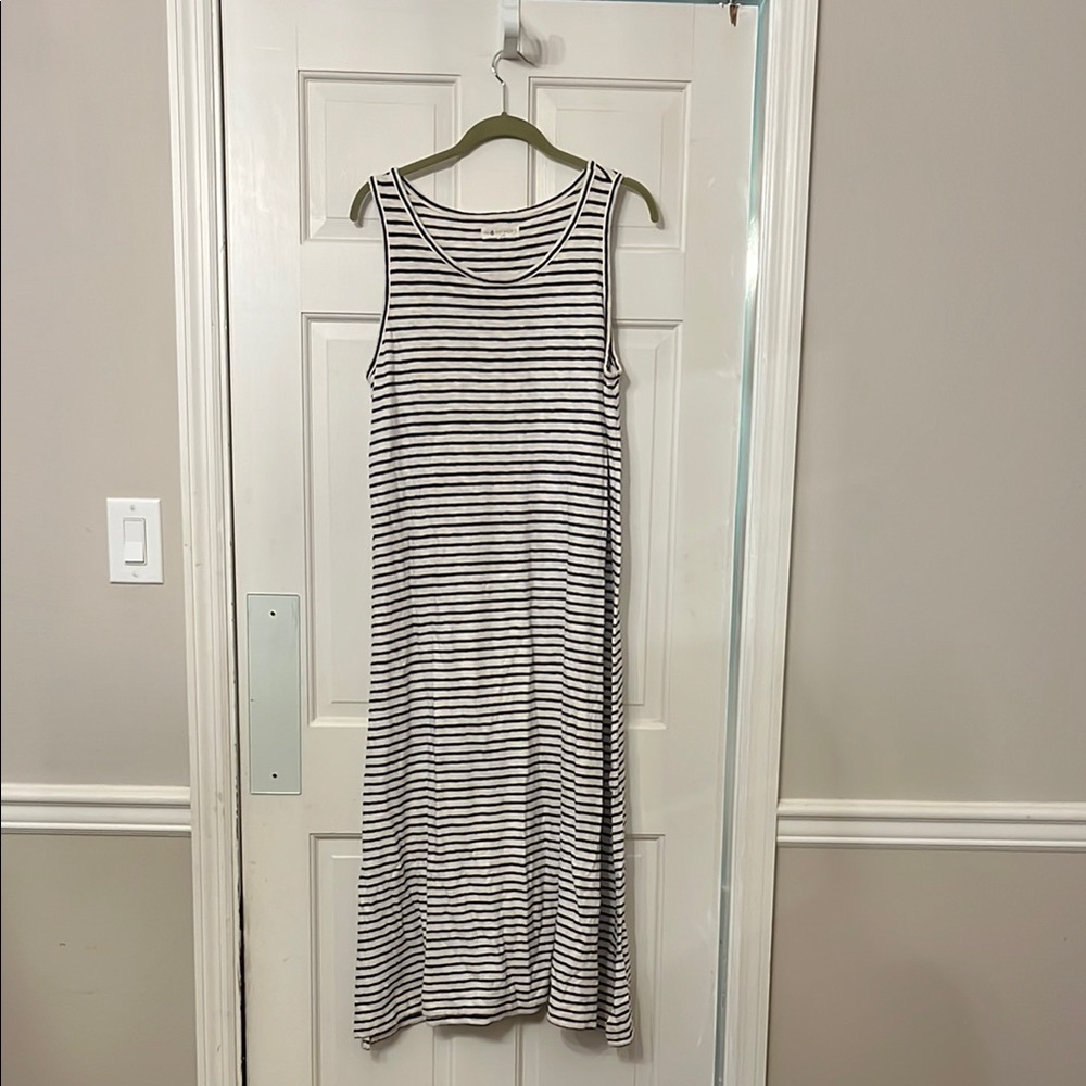 Lou & Grey Black and White Striped Maxi Dress